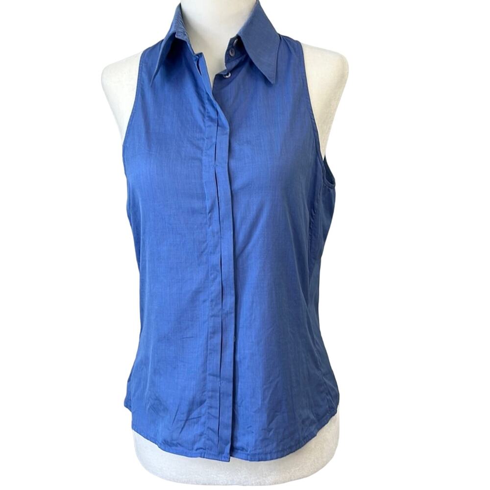 Women’s Armani blouse top sleeveless Collezioni blue size 6